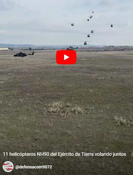 11 helicópteros NH90 del Ejército de Tierra volando juntos.
